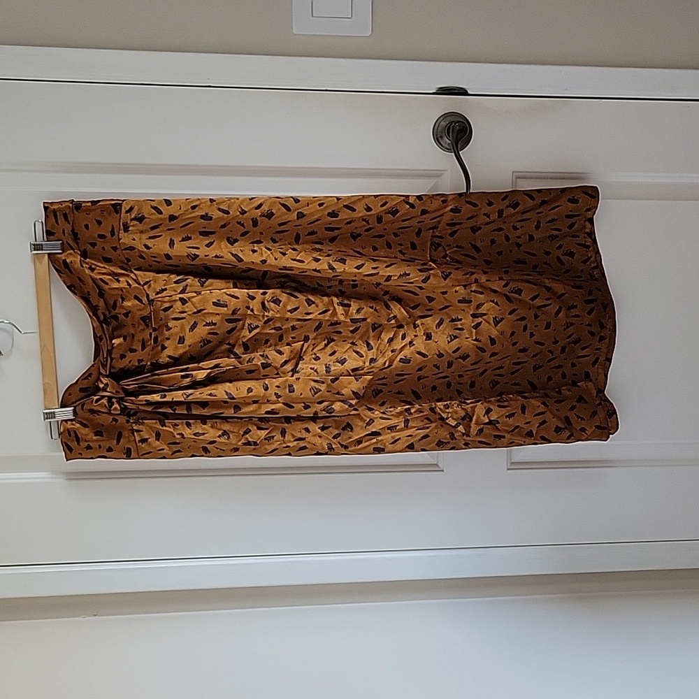 Vici In Awe Satin Printed Wrap Midi Skirt Size Medium